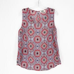 Verse Sleeveless Keyhole Printed Top Size Large